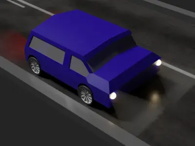 Simple Car Free low-poly 3D model
