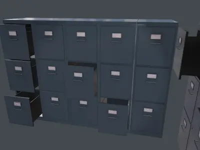 Filing Cabinet Low-poly 3D model Free low-poly 3D model