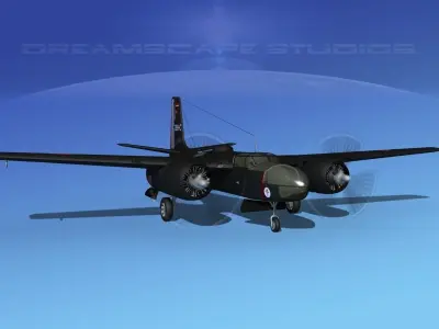 Douglas A-26C Invader France 3D model