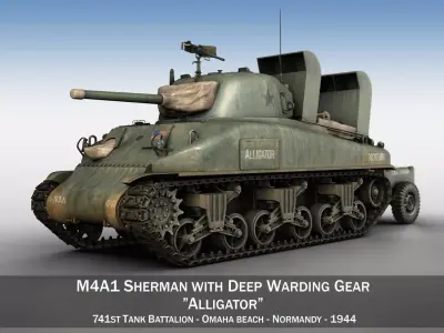 M4A1 Sherman - Alligator 3D model