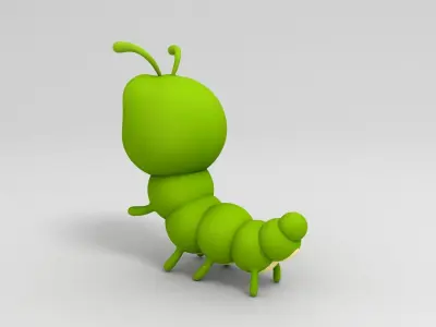 Worm Character 3D model