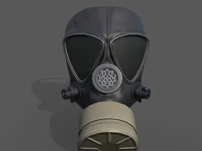 Gas mask helmet 3d model military  Low-poly 3D model
