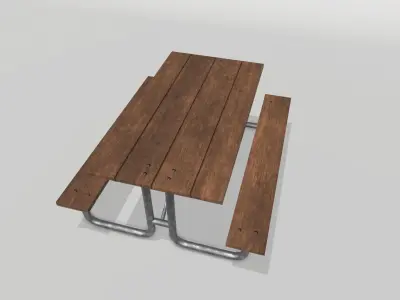 Picnic Table Free low-poly 3D model buy