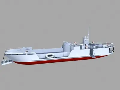 LCT Tank Landing Ship 3D model