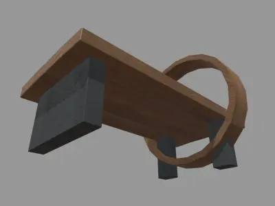 Low Poly Bench 013 Low-poly 3D model