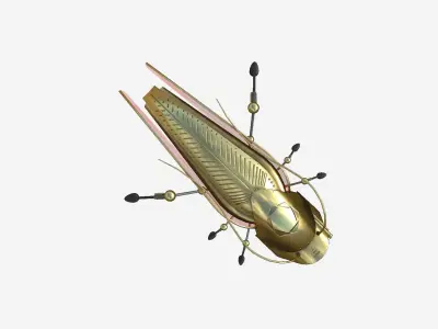 Insect Robot F09 Golden - SciFi Character Design Low-poly 3D model