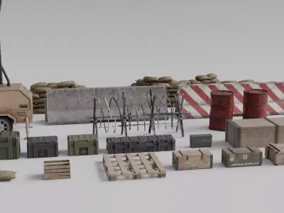 Game Ready Asset Bundle Low-poly 3D model