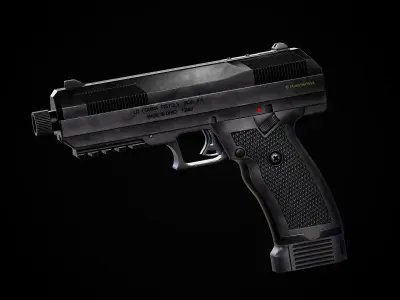 Game Ready Hi Point JXP 10mm Pistol PBR Rigged Free low-poly 3D model