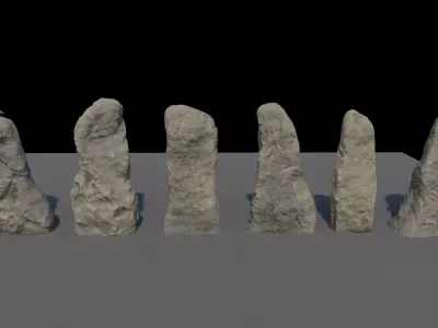 Monolith group of stones 3D model