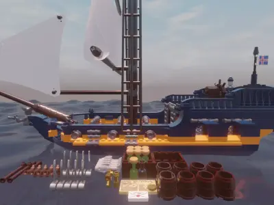 LEGO BRITISH SLOOP - THE HUNTSMAN - Rogue Film Productions 3D model