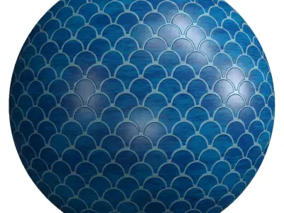 Materials 14- Fish scale tiles PBR 3D model