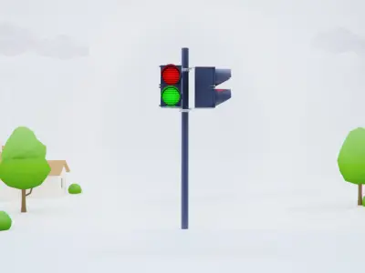 Traffic lights Stop Lights Street Low-poly 3D model