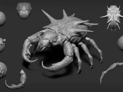 Zbrush  Blender - 80 Insectoid Creature Brush mega Pack 3D model