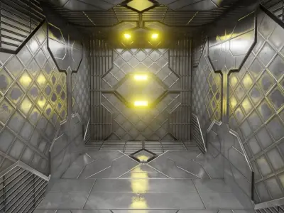 Sci Fi Interiors Modular Low-poly 3D model
