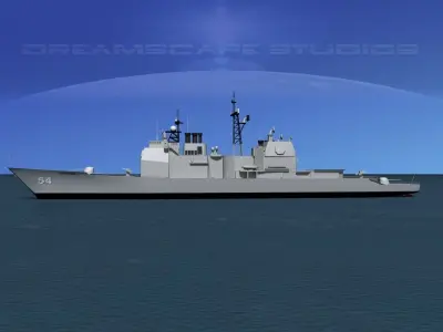 Ticonderoga Class Cruiser CG54 USS Antietam 3D model