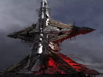 Future pyramid Low-poly 3D model