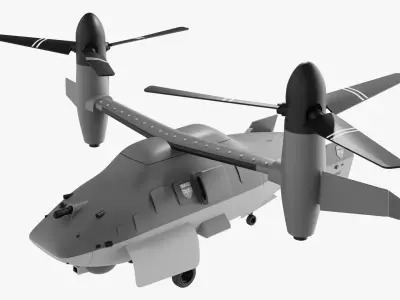 Military Tiltrotor Transport Aircraft 3D model