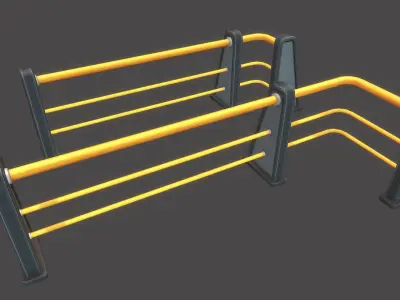 Railing Set 01 Low-poly 3D model