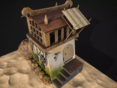 Stylized Medieval Watchtower PBR Textured 3D Model 3D model