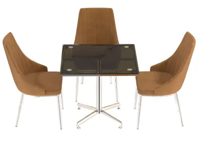 Table Panja and Chair Baraka Free 3D model