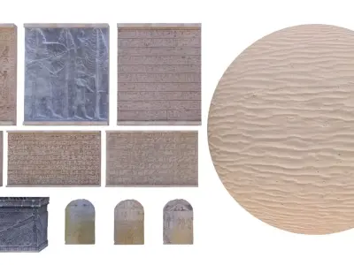 4K Egypt Pack Tombs Sculptures Modular Desert Sand Landscape Low-poly 3D model