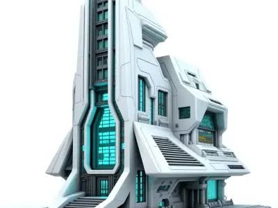 sci-fi military buildings 3D print model