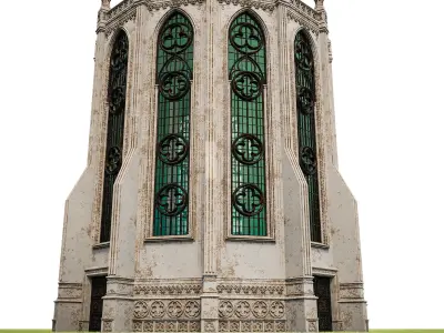 GOTHIC CASTLE BUILDING 3 Low-poly 3D model