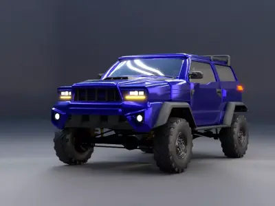 Rigged Offroad SUV 4x4 Vehicle Game Ready Low-poly 3D model