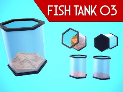 FISH TANK 03 CARTOON STYLIZED Low-poly 3D model