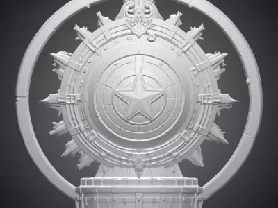 Superhero Shield Desktop Statue PM-295 3D print model