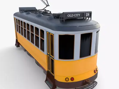 Historic tram V8 3D model