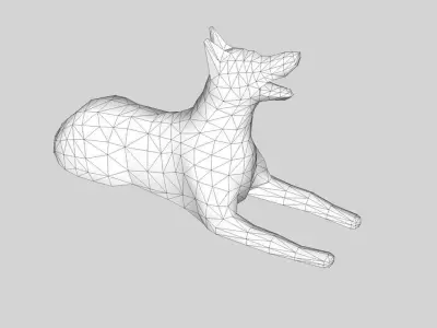 German Shephed dog Low-poly 3D model