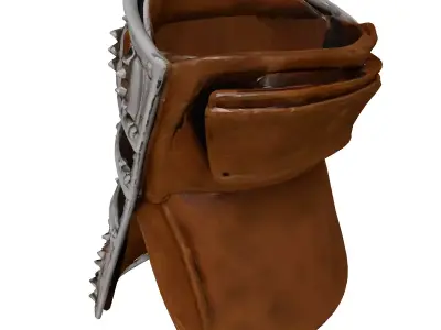 Weathered Leather Gauntlet 3D Model 3D model