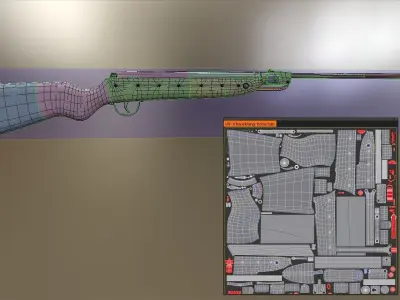 Airgun Haenel Model III-56 Knicker Low-poly 3D model