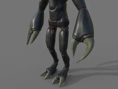 Insectoid alien character - Rigged and animated Low-poly 3D model