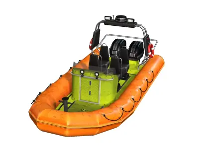 Rescue Boat Low-poly 3D model