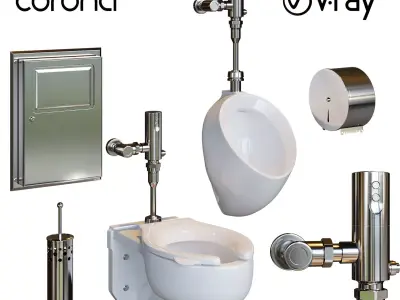 TOTO toilet public set 3D model