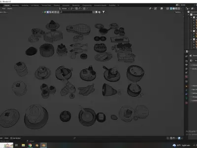 stylized food assets  Low-poly 3D model