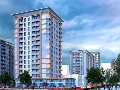 Living Building Low-poly 3D model