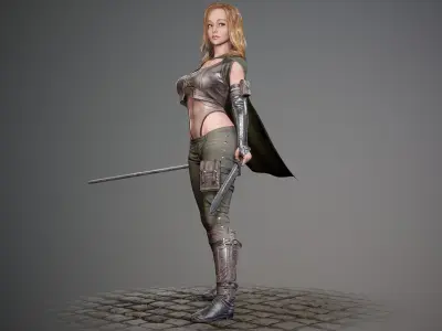 Female Rogue - Game Ready Low-poly 3D model Low-poly 3D model