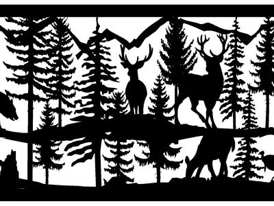 Turkeys-Bucks-Doe-Bear-24x48-cm - dxf file - laser cut 3D model