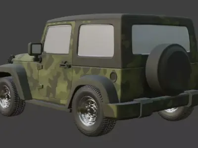 Jeep and Tyre are seperated 3D model