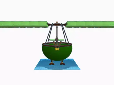 Flapper-Wing-A-Ma-Thing flying boat Low-poly 3D model