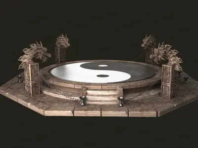 altar respawn Dragons platform stairs base rocks stone 3D model