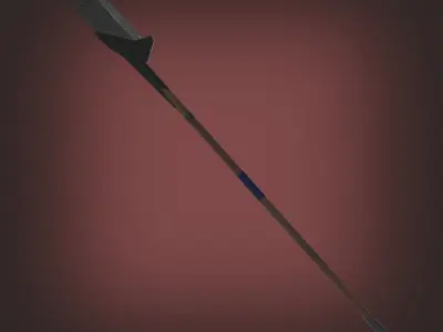 glaive PBR low-poly game ready Melee weapons cold weapons spear Free low-poly 3D model