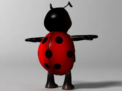 Cartoon Ladybug RIGGED Low-poly 3D model