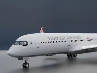 Airbus A350-900 XWB Turkish Airways Livery 3D model