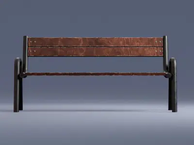 Park benches set Free low-poly 3D model