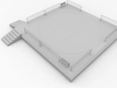 Helipad parking lot with letter h 3D model