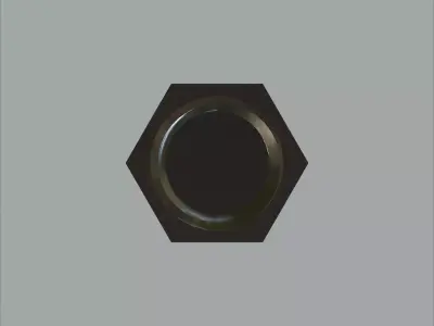 Steel Stained Hex M6 High-Precision with 4K PBR Textures 3D model